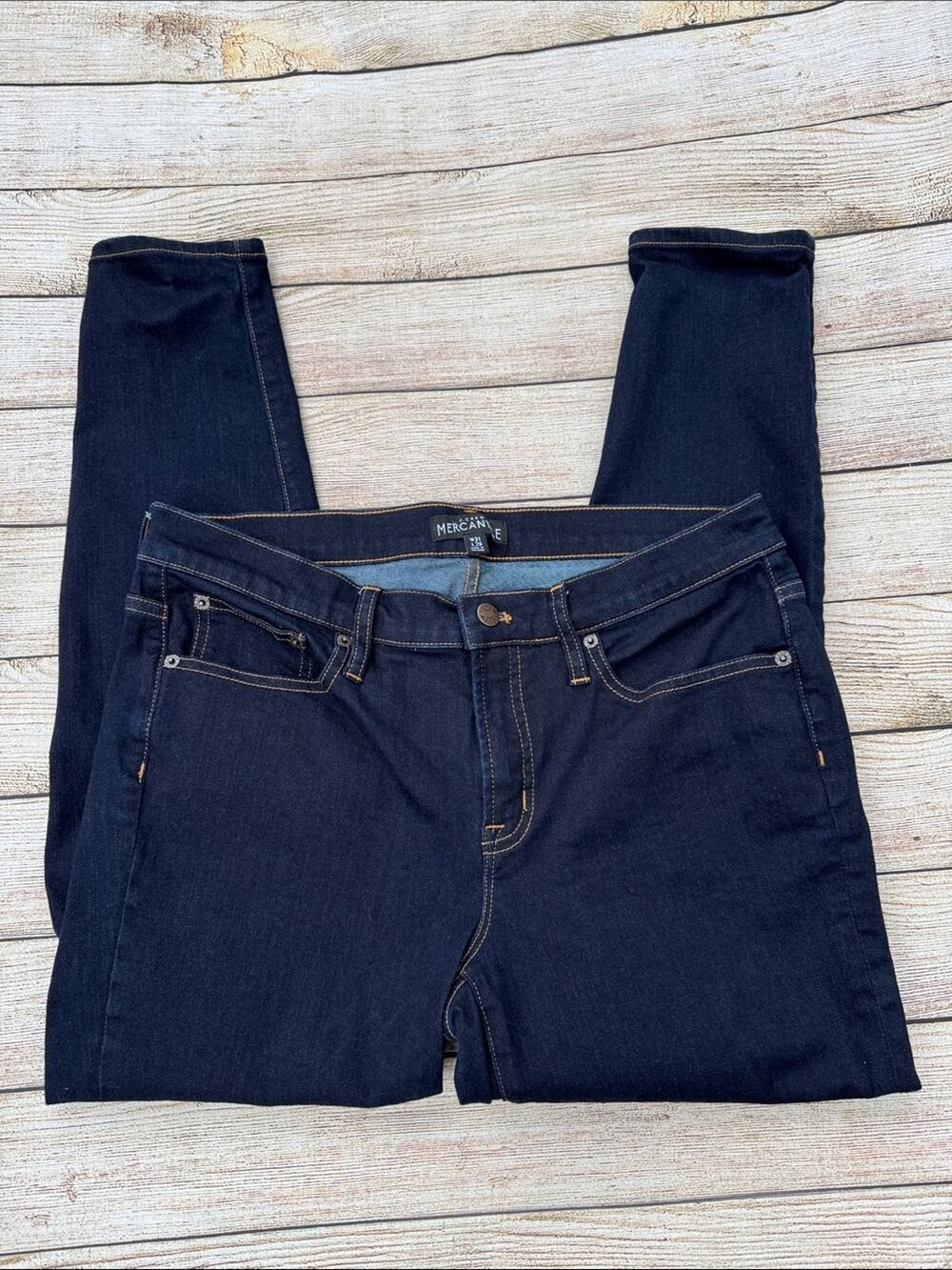 J. Crew Merchantile Dark Denim Blue Skinny Jeans Women's Size 31 Inseam 27"